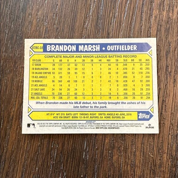 Brandon Marsh Baseball Card by Topps chrome special card silver edition/refracto - Picture 3 of 3